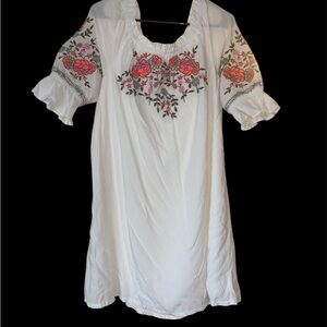 Bright Floral Off Shoulder Dress